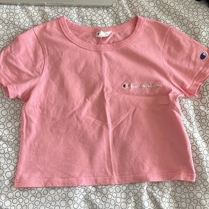 Champion pink cropped tee XS